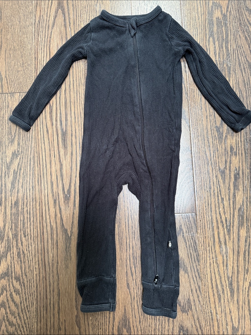 Kyte BABY Black Ribbed One-Piece